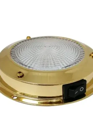LED plafonnièrre voor boot kajuit, Messing met schakelaar Flitsaanbieding