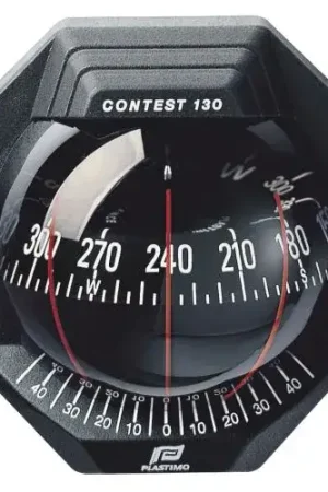 Superprijs Plastimo Contest 130 kompas hellend schotmontage zwart met zwarte roos