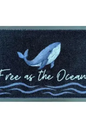 Entree Mat Blauw Free As The Ocean 70 x 50 cm Antislip Voordeelprijs