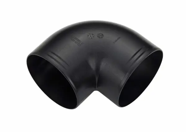 Bochtstuk 90 graden kunststof zwart diameter 90 mm Voordeelprijs