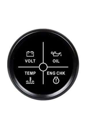 Alarminstrument 4 in 1 zwart 9-32V – Inbouw 52 mm Direct Verzonden