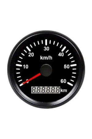 Gereduceerde Prijs GPS-snelheidsmeter 0-60 km/h zwart 9-32 V – Inbouw 85 mm