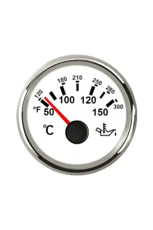 Laatste Kans Olietemperatuurmeter 9-32 V wit 150° – Inbouw 52 mm
