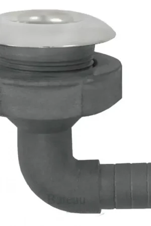 Alleen Vandaag Kunststof haakse huiddoorvoer met RVS flens, dia 3/4 x 19mm, L=81mm, flens Dia 48mm
