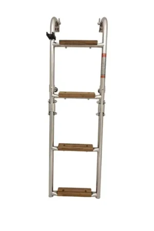 Hollex uitklapbare zwemtrap rvs316 2+2 treden teak Seizoensaanbieding