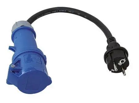 Adapterkabel 0,4 m Schuko-stekker naar CEE-koppeling Fabrieksprijs
