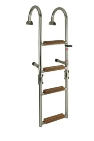 Uitverkoop Handrail boarding ladder teak wood 5 step
