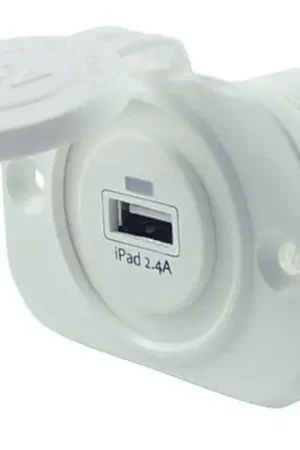 USB stopcontact enkel 2.4A wit met flush frame Fabrieksprijs