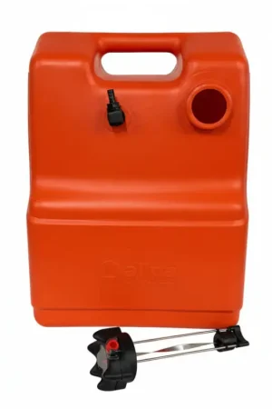 Premium Brandstoftank Kunststof 24L – Oranje – Inclusief Tankdop met Meter