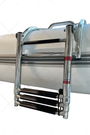 RVS zwemtrap voor rubberboot – telescopisch met 4 treden Beperkte Voorraad