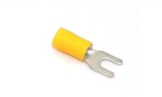 Klemkabelschoen Geel vork 4mm 5st. Premium