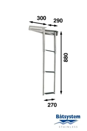 Nieuw Båtsystem Telescopische ladder 3 treden 880MM