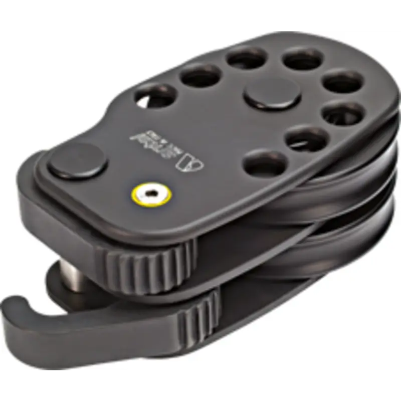 Antal Aluminium dubbel dekblok met veerstopper, Ø125mm, schijf voor Ø10-18mm lijn, SWL 3500kg, links Favoriet