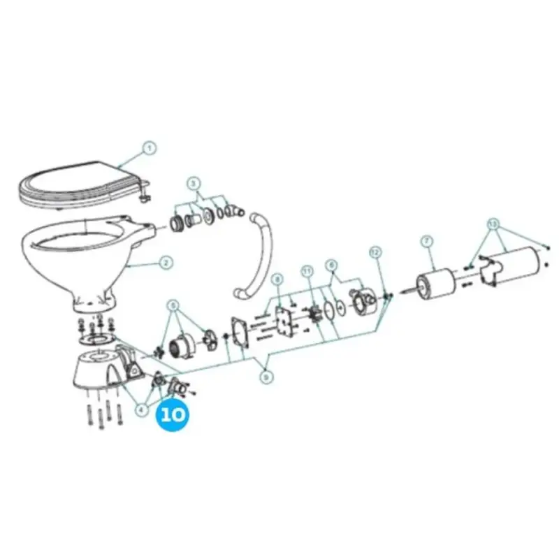 Aanbieding Johnson Afvoertule en terugslagklep kunststof voor elektrisch toilet