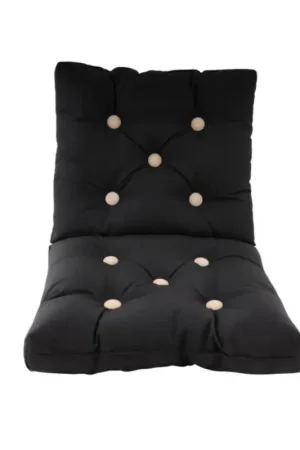 Zitkussen | Zwart met bruine knopen | Dubbel Exclusieve Aanbieding